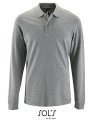 Heren Polo Sols Long-Sleeve Perfect Grey melange